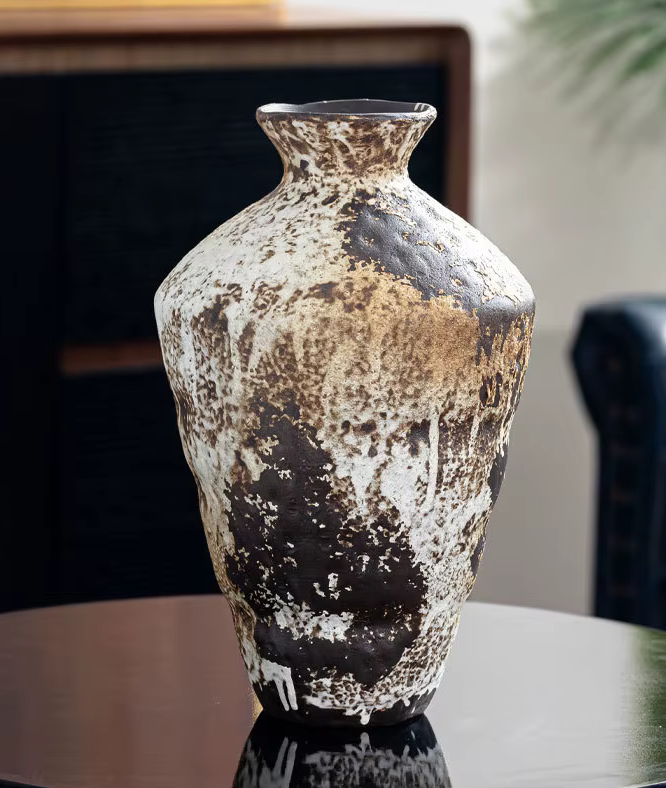 Mottled Coarse Ceramic Wabi Sabi Vase