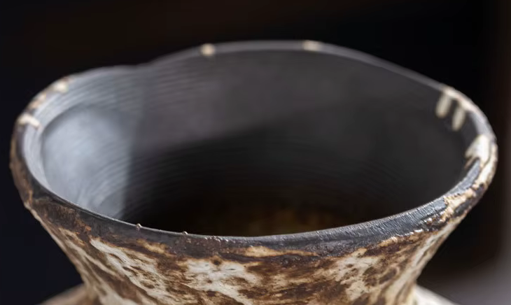 Mottled Coarse Ceramic Wabi Sabi Vase