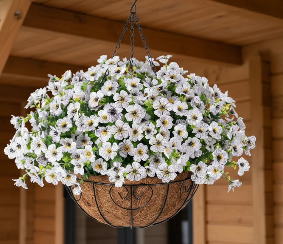 Premium Artifical Flowers Hanging Basket - Many Colours!