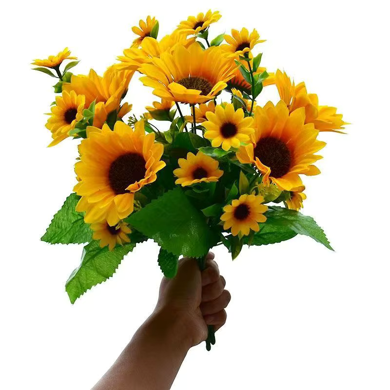 Radiant Sunflowers Artificial Bunch 7 Large Flower Heads
