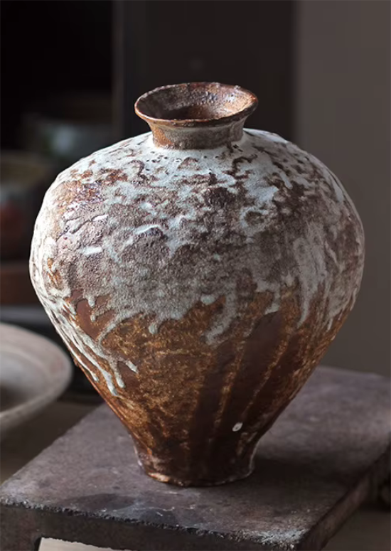 Kiln Fired Earthenware Wabi Sabi Vase