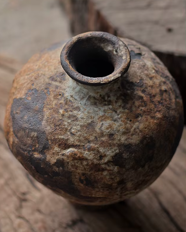 Kiln Fired Earthenware Wabi Sabi Vase