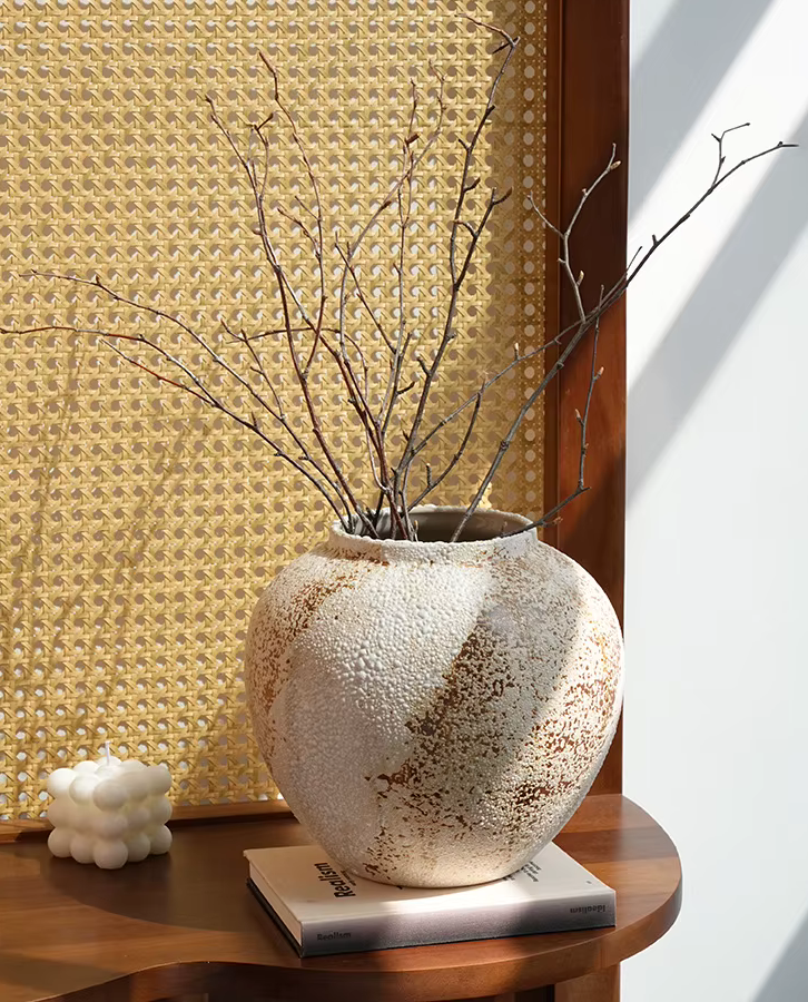 Large VASE Retro Rustic Cream Premium Materials