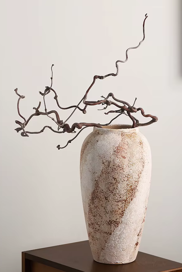 Large VASE Retro Rustic Cream Premium Materials