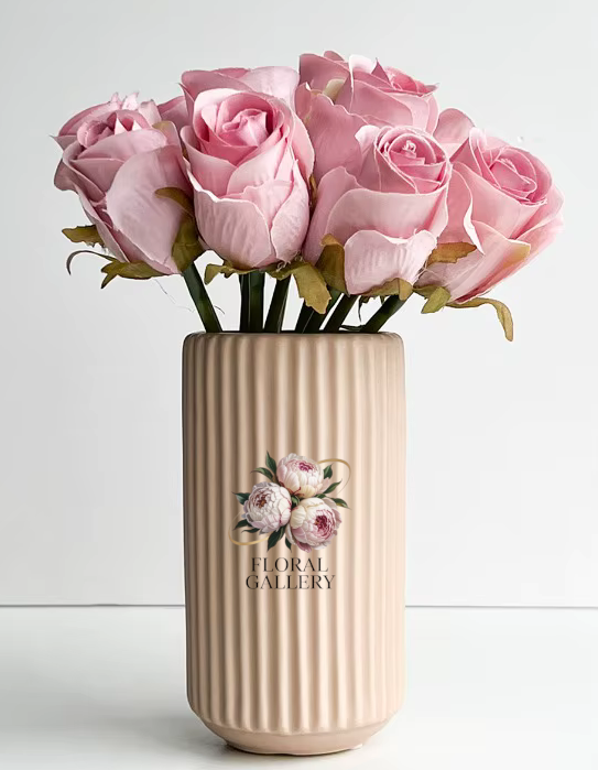 Red Roses Premium Artificial Flower Bouquet x 12 Stems - Also in White & Pink