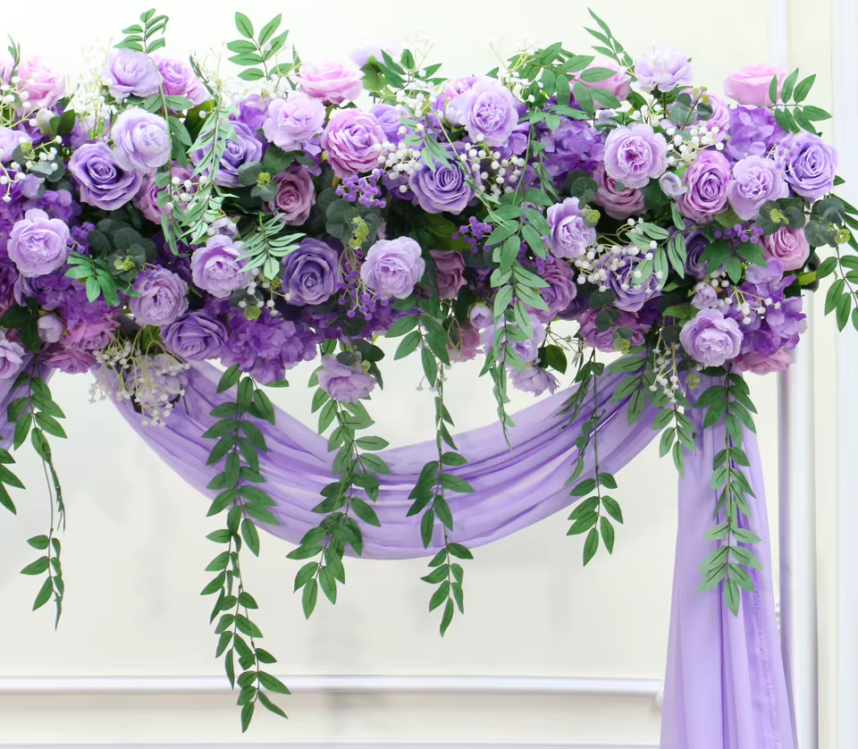 Premium Purple Lilac Wedding Flowers Garland & Table