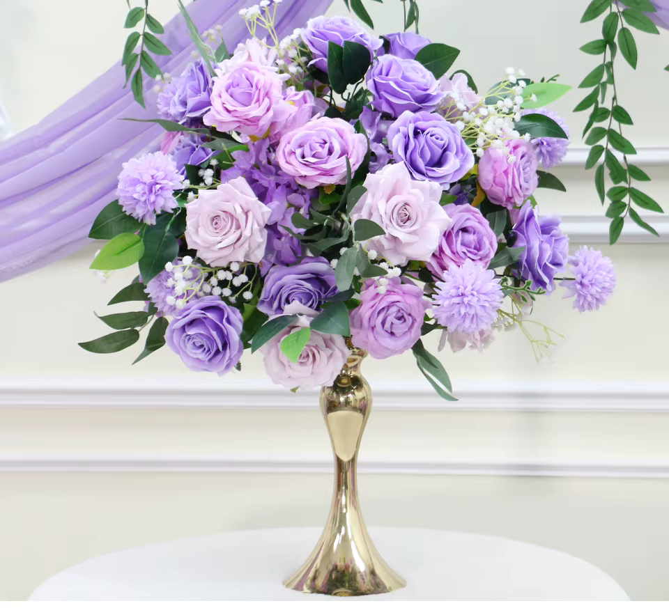 Premium Purple Lilac Wedding Flowers Garland & Table