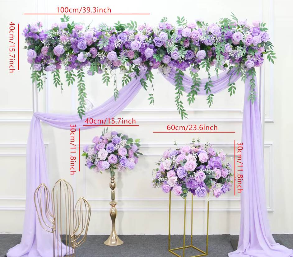 Premium Purple Lilac Wedding Flowers Garland & Table