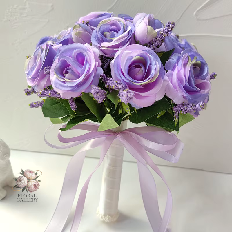 White Roses Premium SILK Artificial Wedding Flowers Bride Bouquet