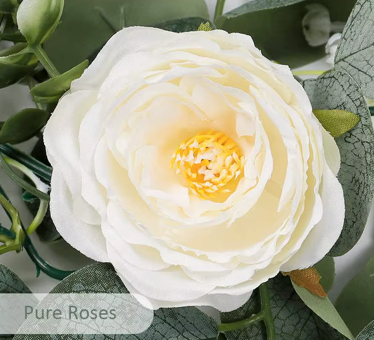 Premium Artificial Eucalyptus Leaf Roses & Gypsophila Garland Vine 180cm