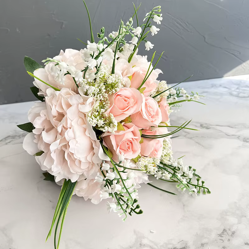 Beautiful Bride Wedding Bouquet SILK Flowers Pinks Whites