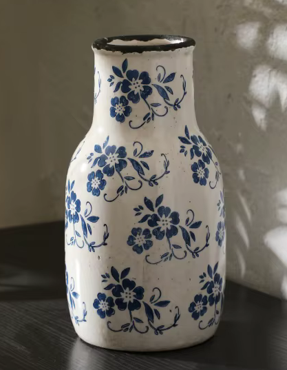 Nostalgic Crackle Glaze Blue & White Large VASE