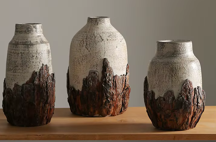 Handmade Rustic Coarse Ceramic Wabi Sabi Vase