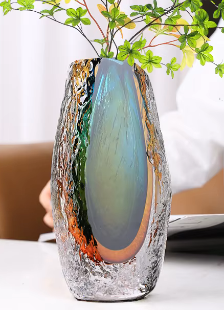 Turquoise Carlo Moretti Deluxe Gradiant Glaze Vase