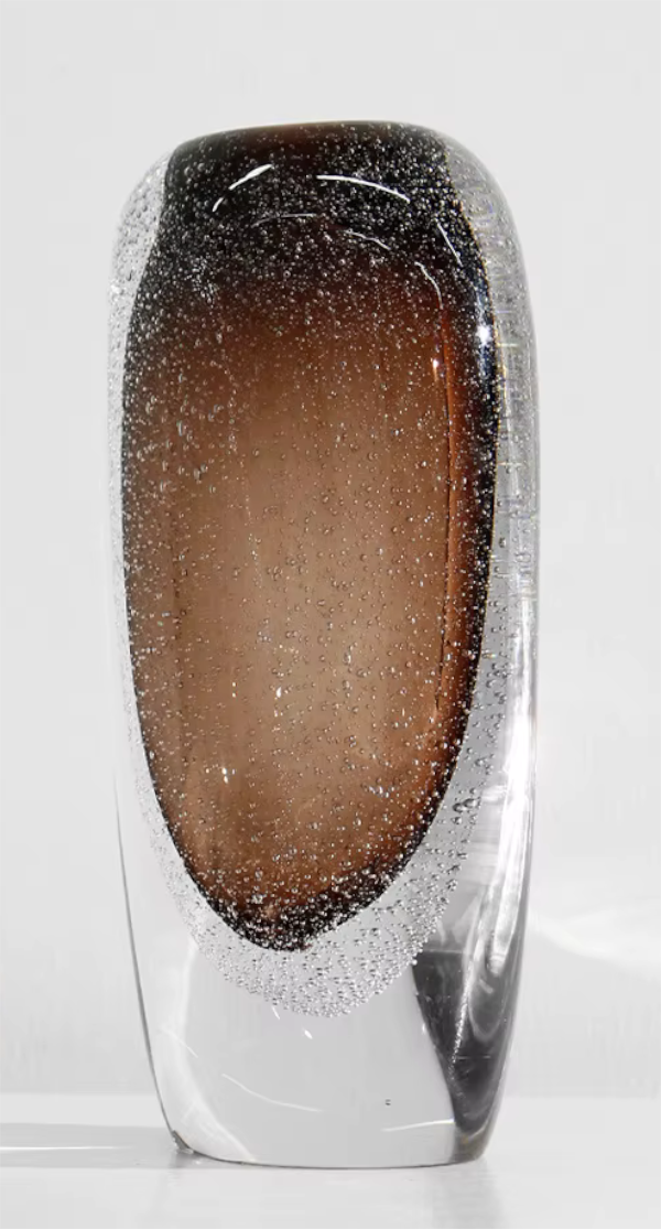 Modern Designer Brown Bubble Glass Moka Vase