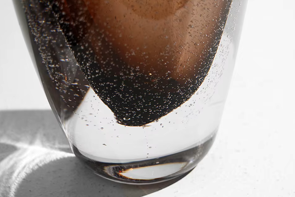 Modern Designer Brown Bubble Glass Moka Vase