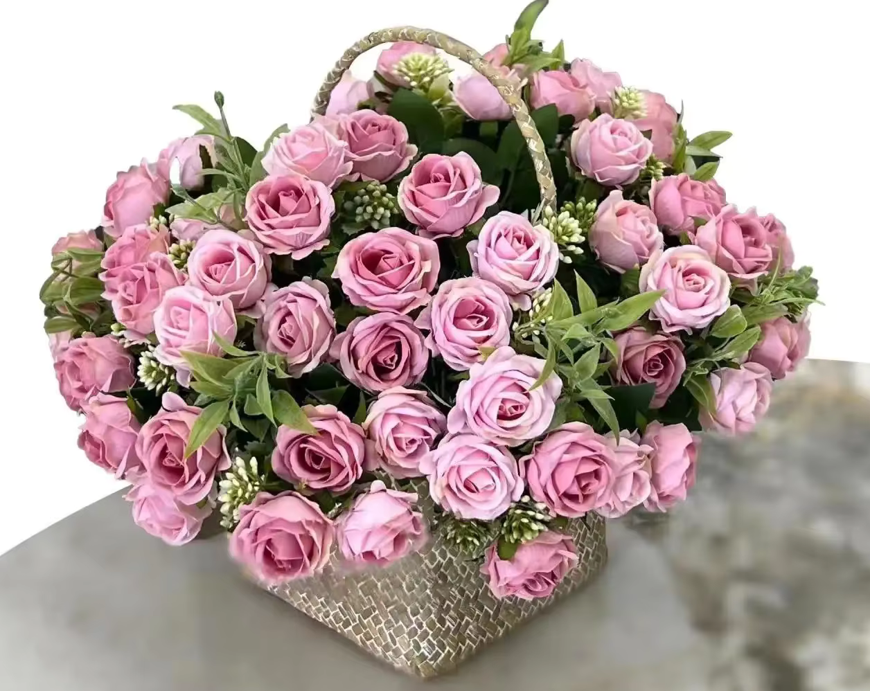 10 Head Red Roses Real Touch Artificial Flower Bouquet