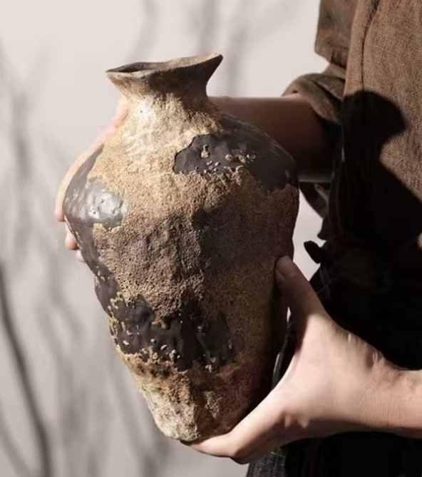 Pair of Large Vintage Rustic VASES x 2