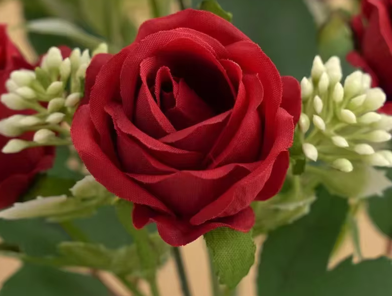 10 Head Red Roses Real Touch Artificial Flower Bouquet