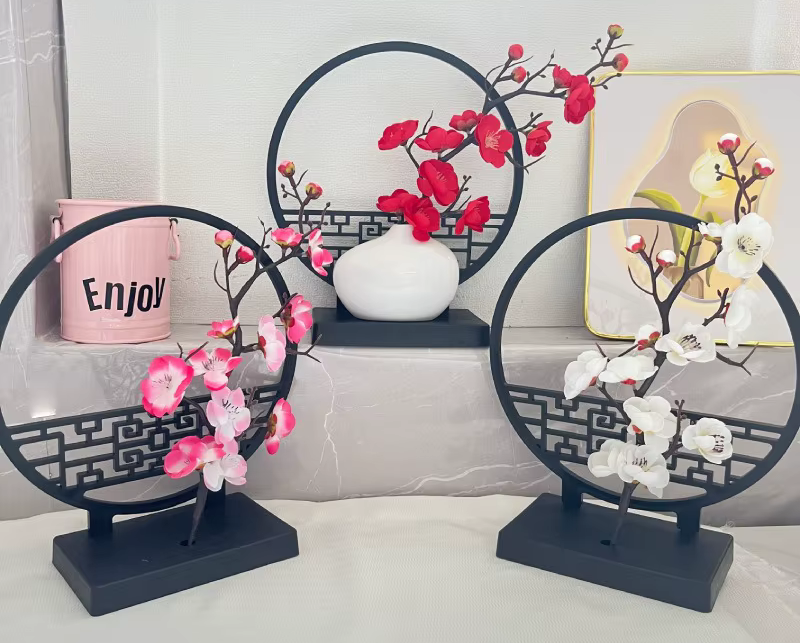 Feng Shui Artificial Orchid Flowers in Vase - Many Colours