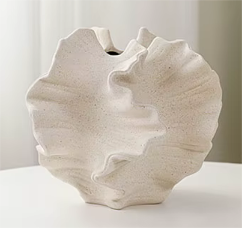 Modern Coral Shaped Ceramic VASE Ivory Living Room