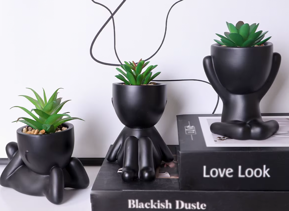 Cute Artificial Potted Plants x 3 Aloe Vera Succulent Abstract Pots