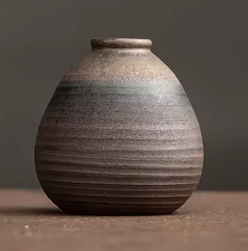 Set of 5 Rustic Rough Pottery VASES Different Sizes