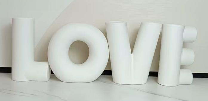 Modern White LOVE Vases x 4 Set
