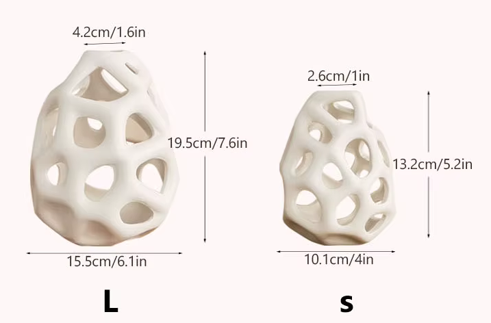 Modern Abstract Small Vase in Black or White