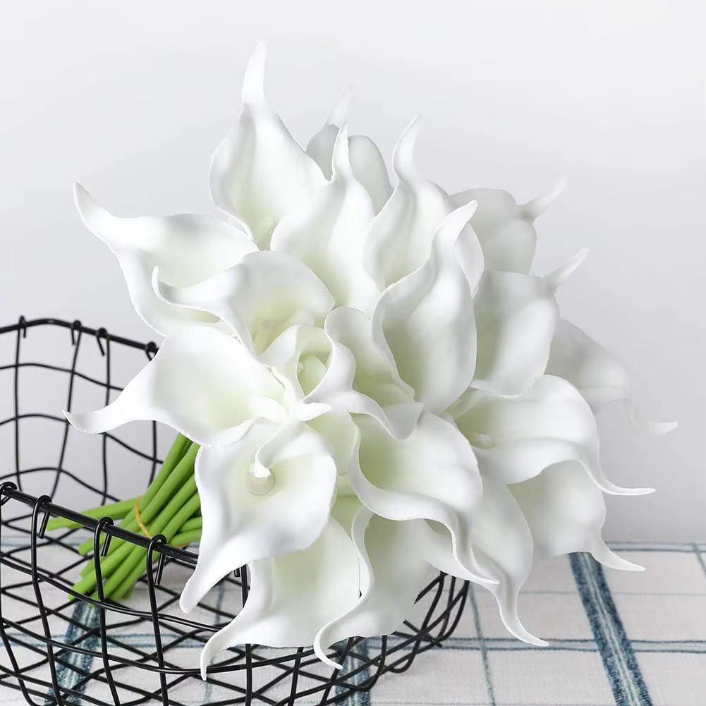 Gorgeous Real Touch White Calla Lily Bouquet x 10 Flowers