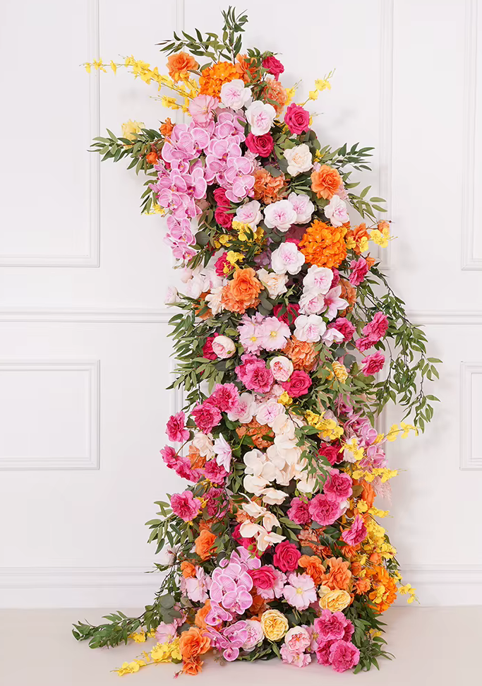 Pair of Summer Wedding Flowers Arch + Stands