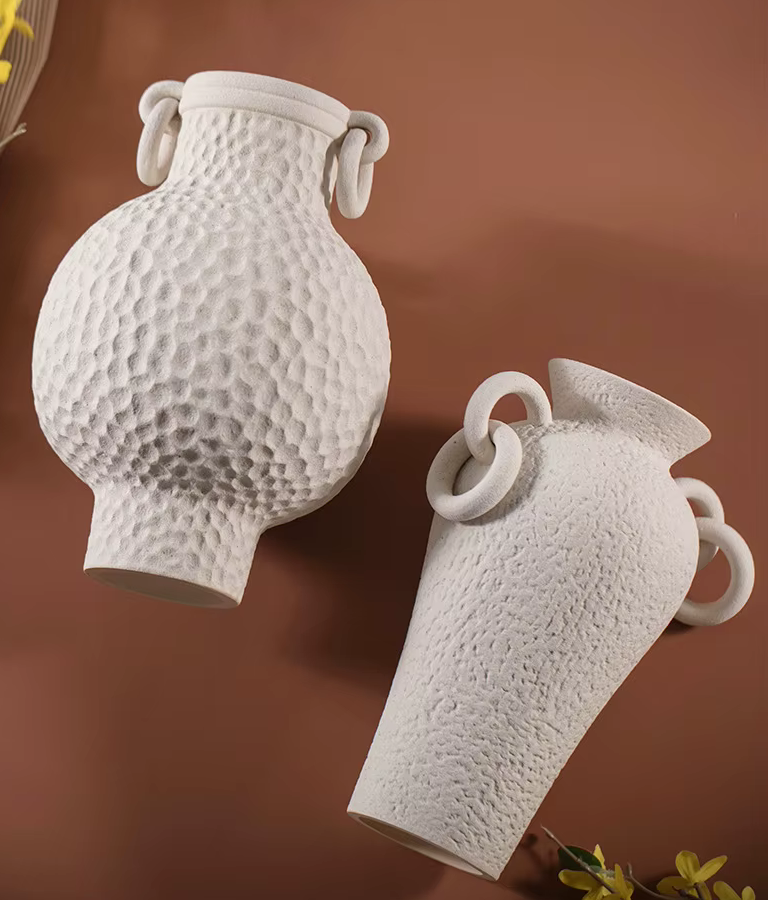 Handmade Matte Ceramic Amphora Wabi Sabi Vase