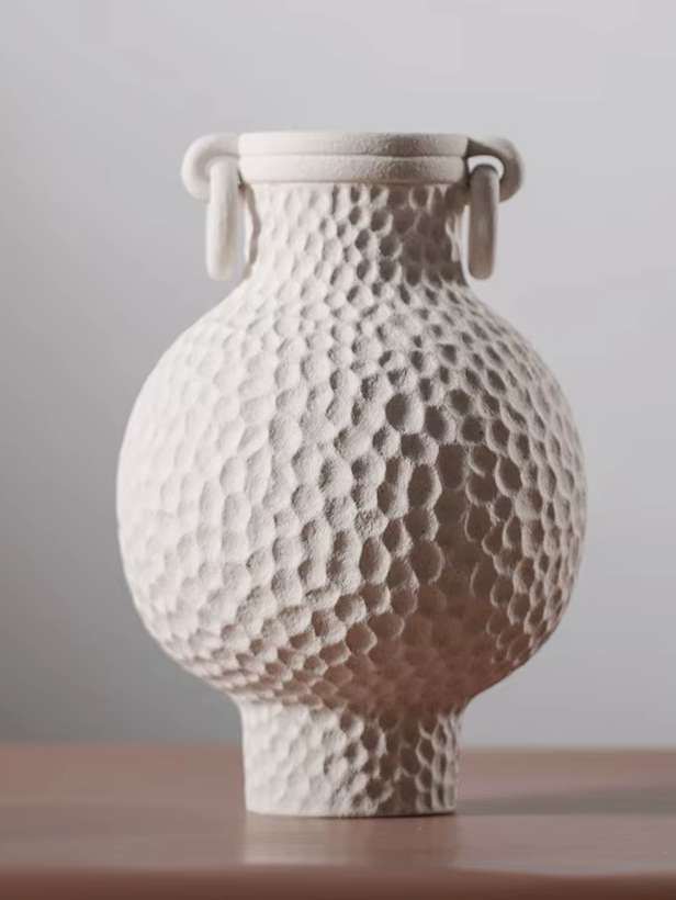 Handmade Matte Ceramic Amphora Wabi Sabi Vase