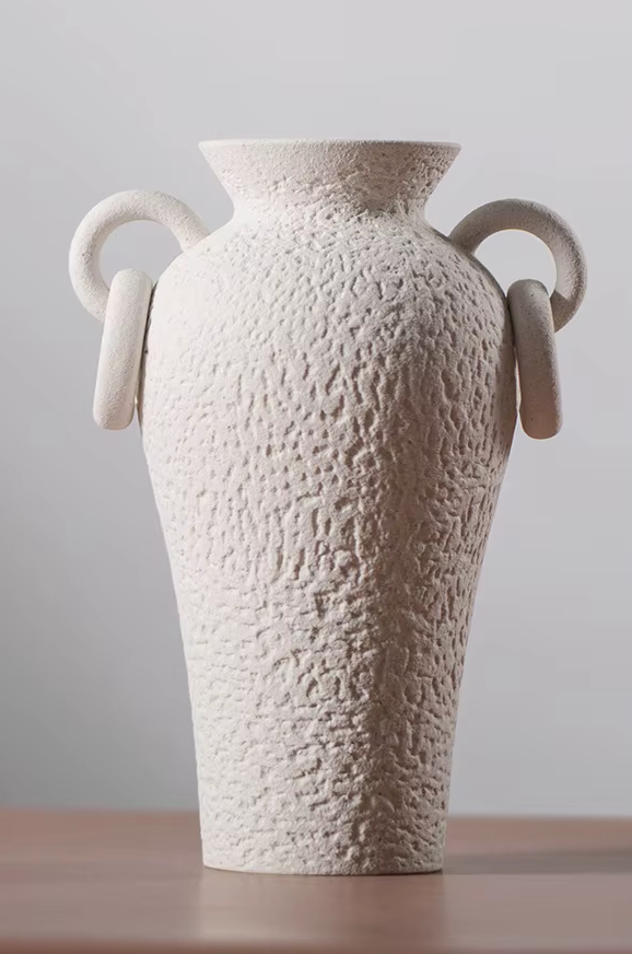 Handmade Matte Ceramic Amphora Wabi Sabi Vase