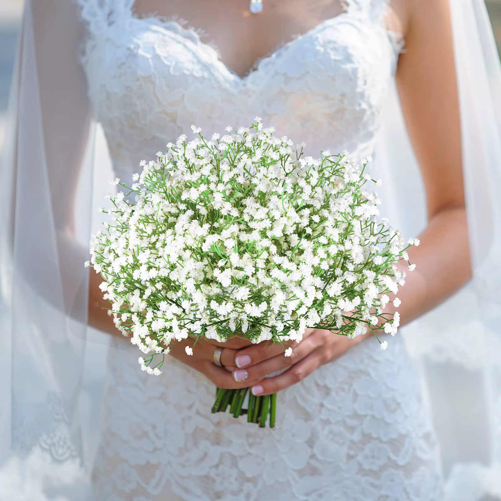 Artificial Large White Baby's Breath Gypsophila x 50 Stems Bouquet
