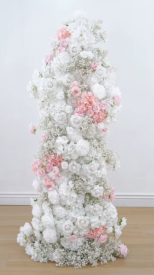 Luxury 7ft Arch White & Pink Wedding Flowers