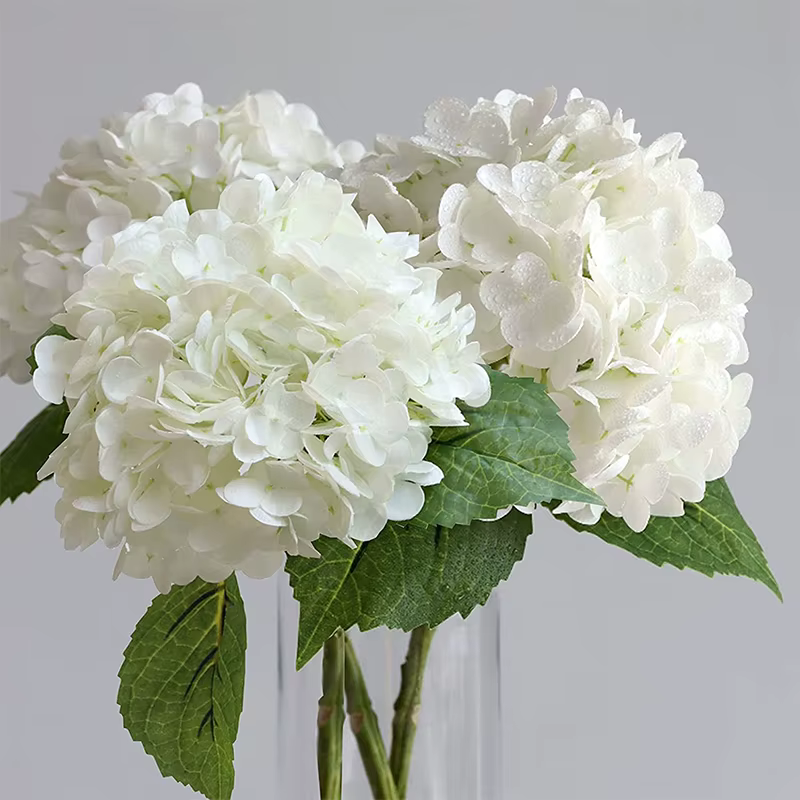 Deluxe 21cm Flower Head Real Touch Hydrangea x 3 Stems