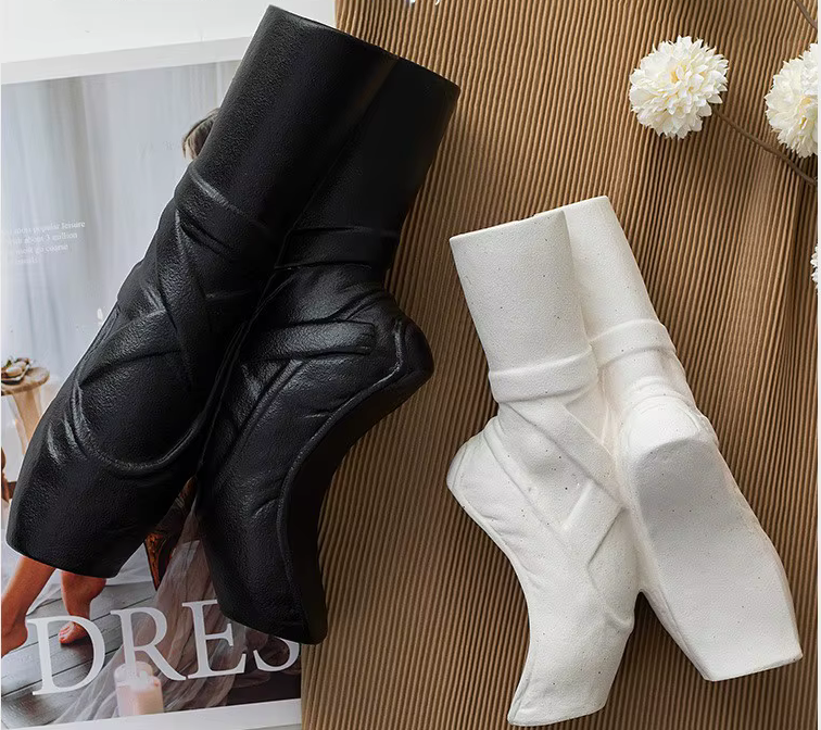 Large Ceramic Modern Swan Lake Ballet Shoes VASE