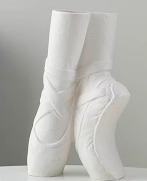 Large Ceramic Modern Swan Lake Ballet Shoes VASE