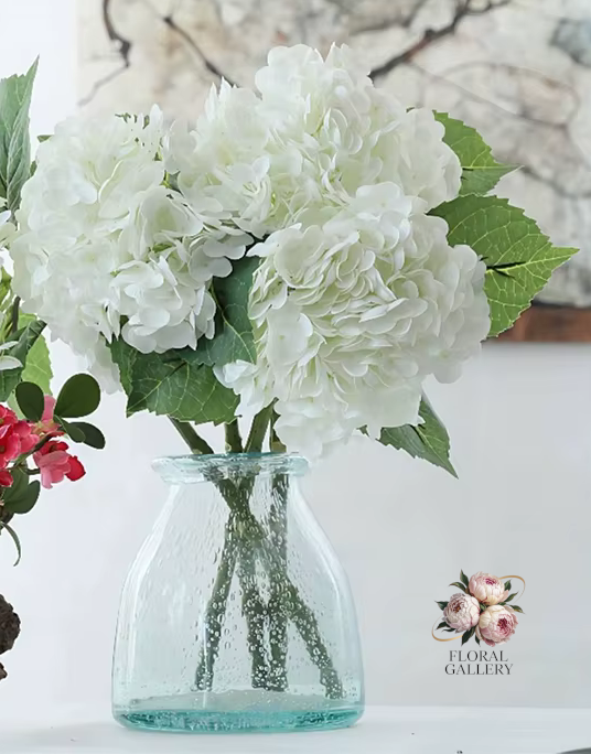 Deluxe 21cm Flower Head Real Touch Hydrangea x 3 Stems