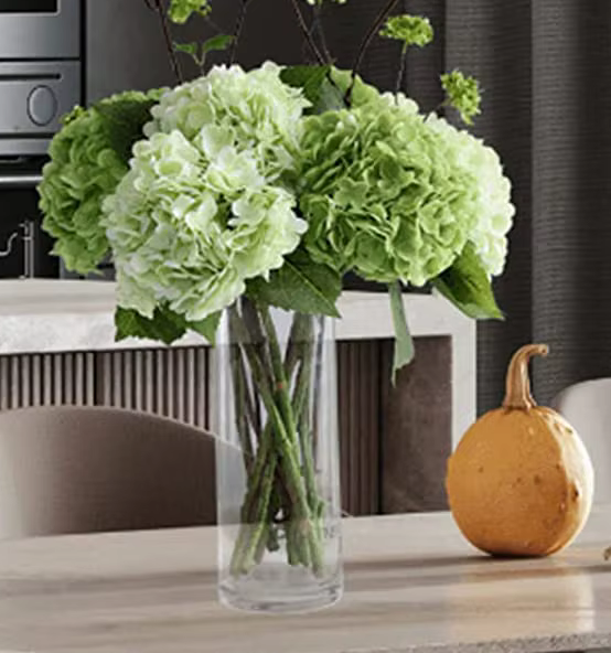 Deluxe 21cm Flower Head Real Touch Hydrangea x 3 Stems