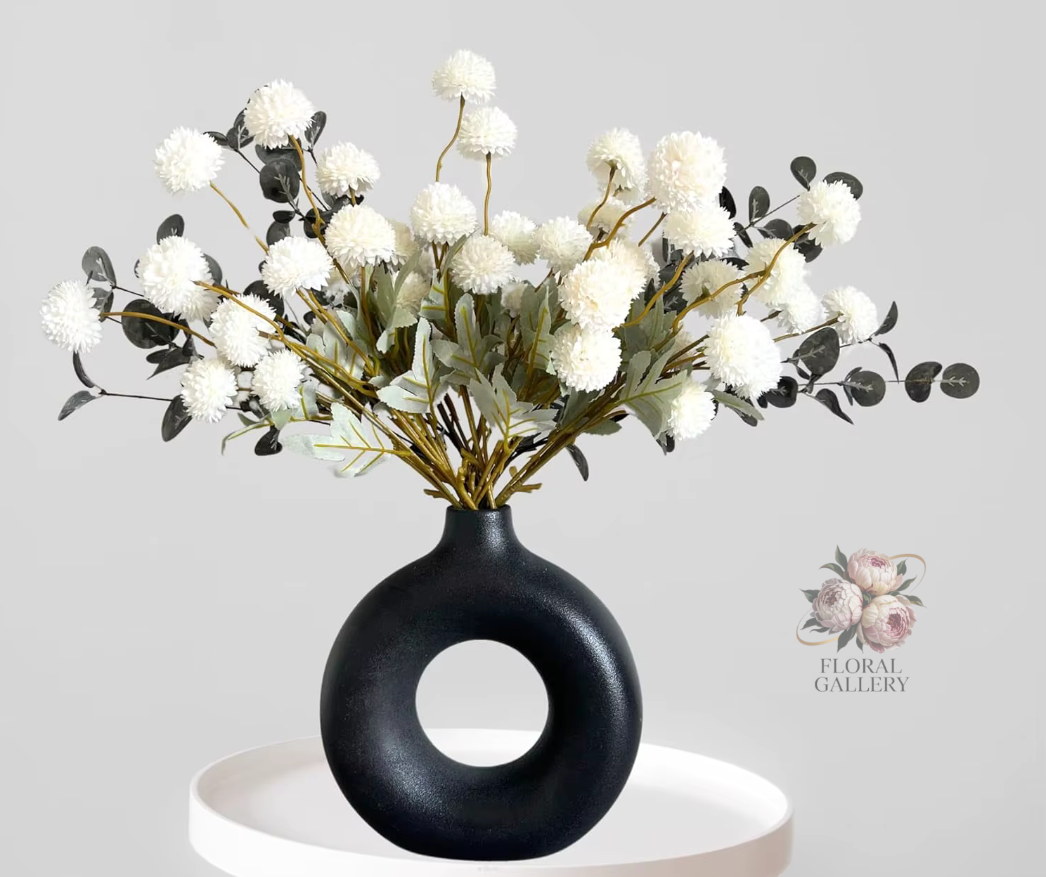 Mini Cysanthamum Pom Pom Balls Silk Flowers Bouquet 20 Piece