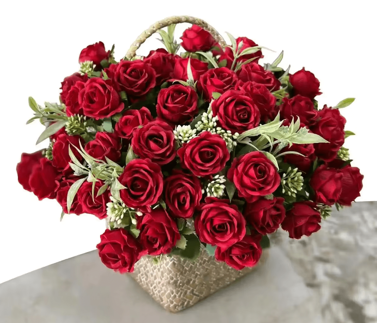 10 Head Red Roses Real Touch Artificial Flower Bouquet - The Floral Gallery