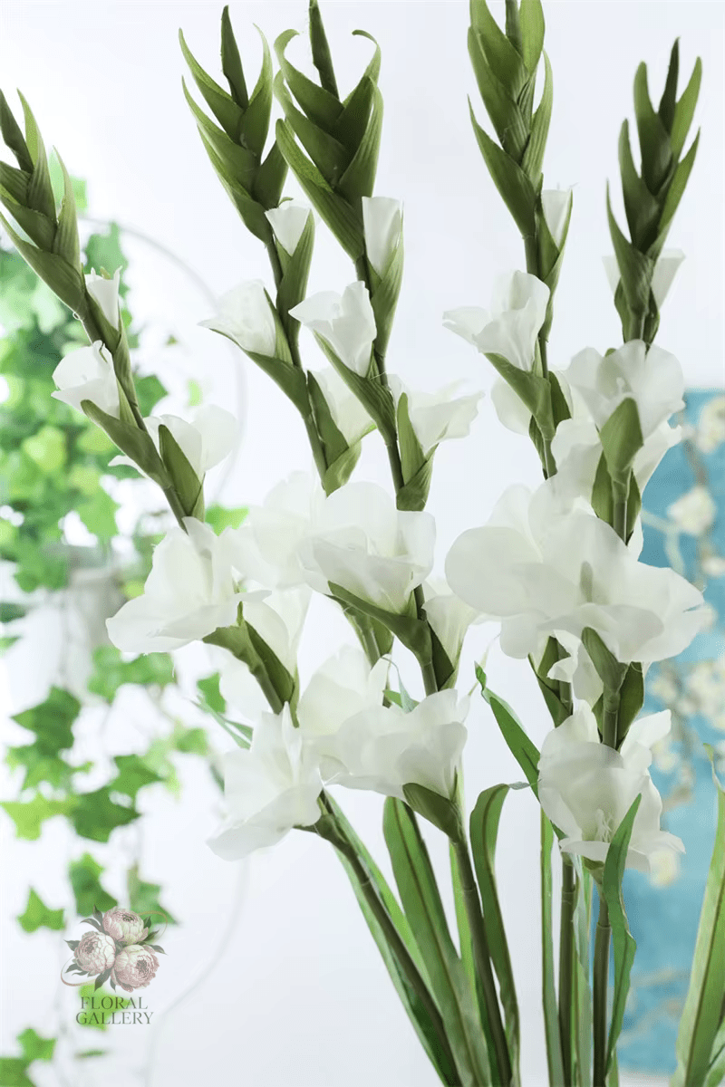 100cm Gladioli SILK Arficial Flowers in Red White Pink Home Decor - The Floral Gallery