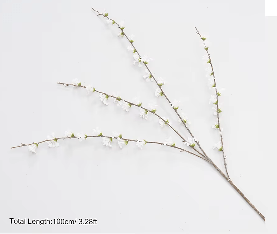 3ft Snow White Willow Silk Artifical Flowers Home Decor Christmas - The Floral Gallery