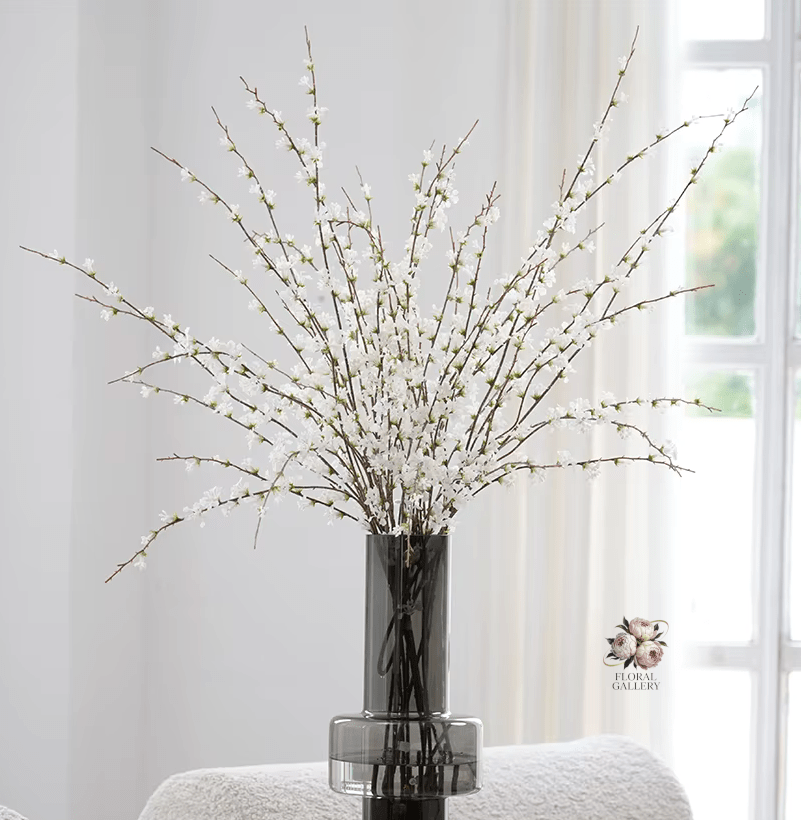 3ft Snow White Willow Silk Artifical Flowers Home Decor Christmas - The Floral Gallery