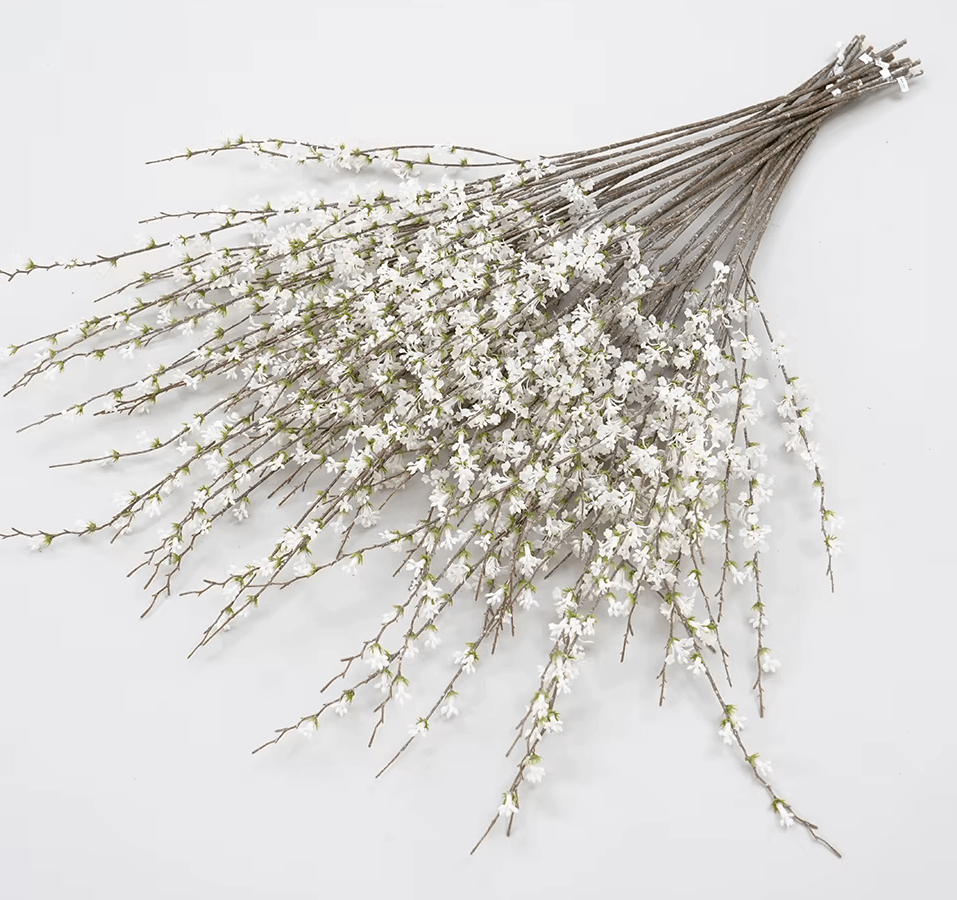 3ft Snow White Willow Silk Artifical Flowers Home Decor Christmas - The Floral Gallery