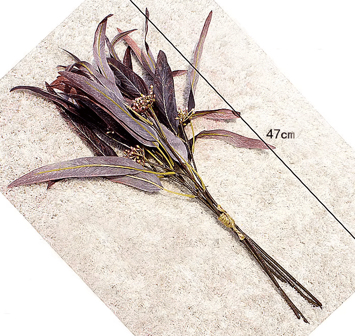 Autumn Red & Green Eucalyptus x 5 Stems - Faux Silk Flowers Christmas - The Floral Gallery