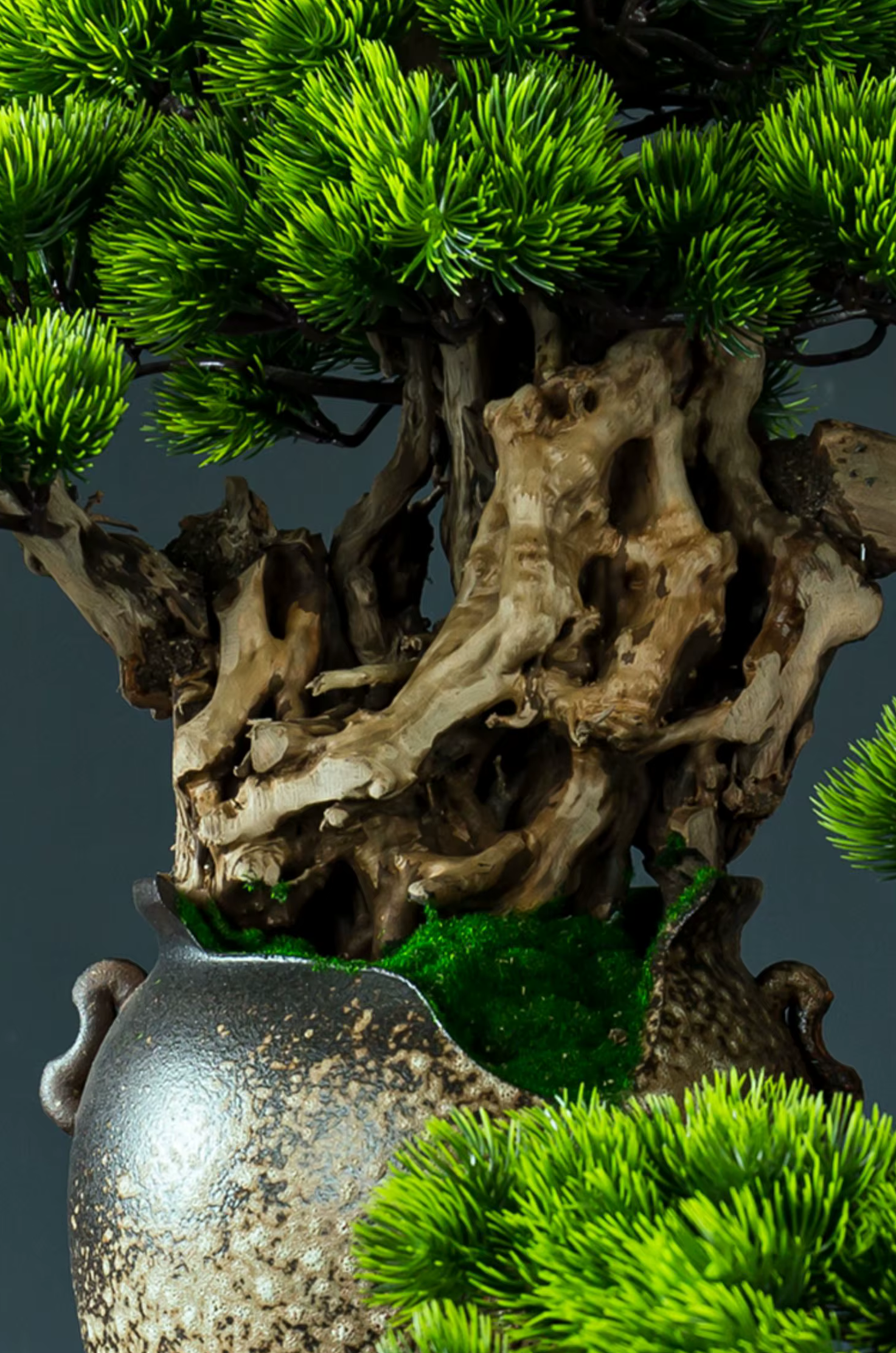Large 70cm Deluxe Welcoming Pine Bonsai in Retro Pot