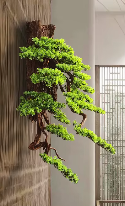 Striking Large Hanging Wall Pine Artificial Bonsai